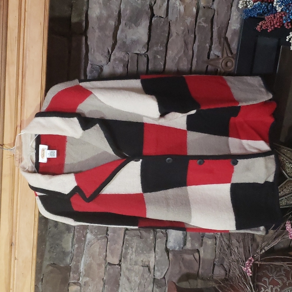 Talbots Wool Button Up Sweater Sz L - image 1